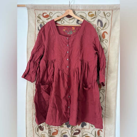 Dresses & Skirts - Button-Front Linen Dress